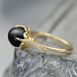 ANILLO ART DECO PERLA SOLITAIRE ORO