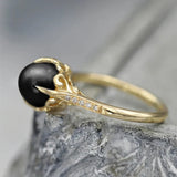 ANILLO ART DECO PERLA SOLITAIRE ORO