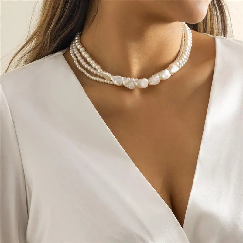 COLLAR MULTI-RANGS BAROQUE PERLA SUPERPUESTO