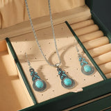 CONJUNTO VINTAGE TURQUESA PIERRES JOYAS