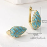 BOUCLES D'OREILLES CRÉOLES PAVÉ TURQUOISE LARME