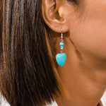 PENDIENTES ANTIQUE TURQUESA CORAZÓN GOTA