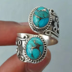ANILLO ELEGANTE VINTAGE TURQUESA CRUZ SORTIJA