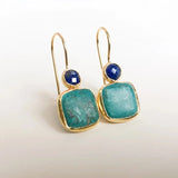 PENDIENTES VINTAGE ORO ORNÉ TURQUESA