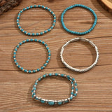 CONJUNTO BOHEMIO TURQUESA PERLÉ PULSERA
