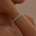 PULSERA INTEMPOREL ORO DOUBLE CADENA TURQUESA