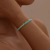 PULSERA INTEMPOREL ORO DOUBLE CADENA TURQUESA