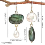 PENDIENTES ELEGANTE LABRADORITE PERLA IMPOSANT GOTA