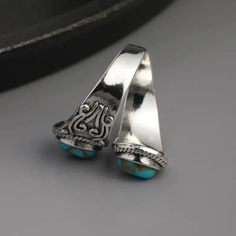 ANILLO ELEGANTE VINTAGE TURQUESA CRUZ SORTIJA