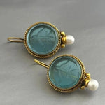 PENDIENTES AQUA SCULPTÉ GEMME & PERLA GOTA