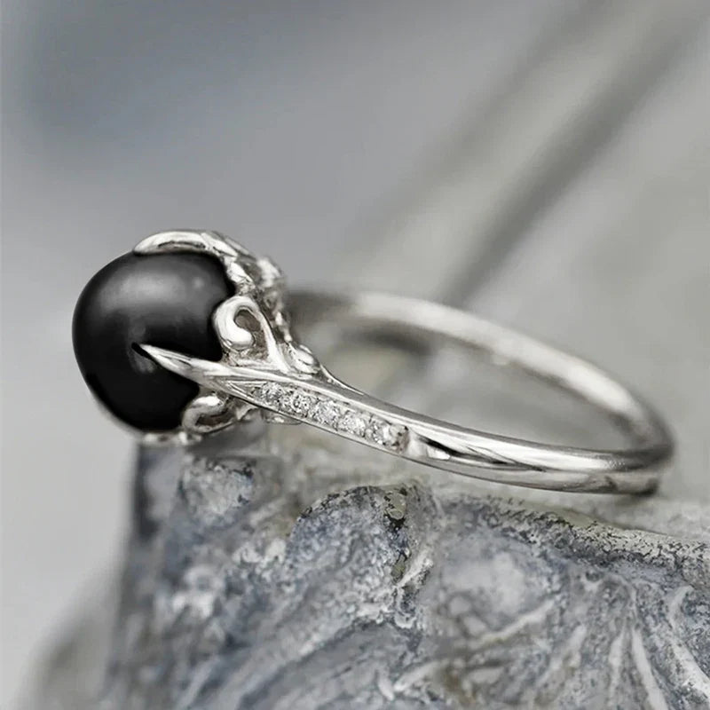 ANILLO ART DECO PERLA SOLITAIRE ORO