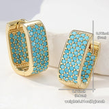 BOUCLES D'OREILLES ANNEAU PAVÉ TURQUOISE