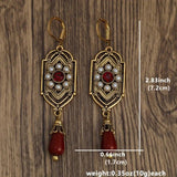 PENDIENTES ART DECO ORO GRANATE & PERLA GOTA