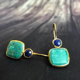 PENDIENTES VINTAGE ORO ORNÉ TURQUESA