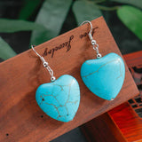 PENDIENTES ANTIQUE TURQUESA CORAZÓN GOTA