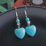 PENDIENTES ANTIQUE TURQUESA CORAZÓN GOTA