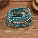 CONJUNTO BOHEMIO TURQUESA PERLÉ PULSERA
