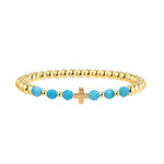 PULSERA VINTAGE TURQUESA PERLÉ CRUZ DIJE