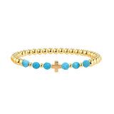 PULSERA VINTAGE TURQUESA PERLÉ CRUZ DIJE