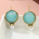PENDIENTES AQUA SCULPTÉ GEMME & PERLA GOTA