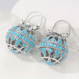 BOUCLES D'OREILLES PENDANTES FILIGRANE TURQUOISE PENDANTE