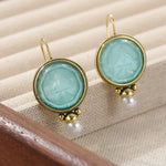 PENDIENTES AQUA SCULPTÉ GEMME & PERLA GOTA