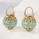 BOUCLES D'OREILLES PENDANTES FILIGRANE TURQUOISE PENDANTE