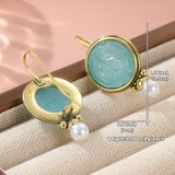 PENDIENTES AQUA SCULPTÉ GEMME & PERLA GOTA