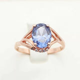 ANILLO VINTAGE AZUL CRISTAL ROSA ORO