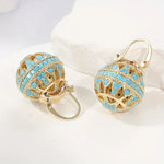 BOUCLES D'OREILLES PENDANTES FILIGRANE TURQUOISE PENDANTE
