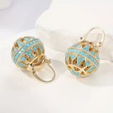 BOUCLES D'OREILLES PENDANTES FILIGRANE TURQUOISE PENDANTE