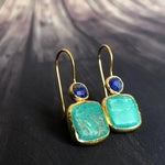 PENDIENTES VINTAGE ORO ORNÉ TURQUESA