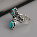 ANILLO ELEGANTE VINTAGE TURQUESA CRUZ SORTIJA