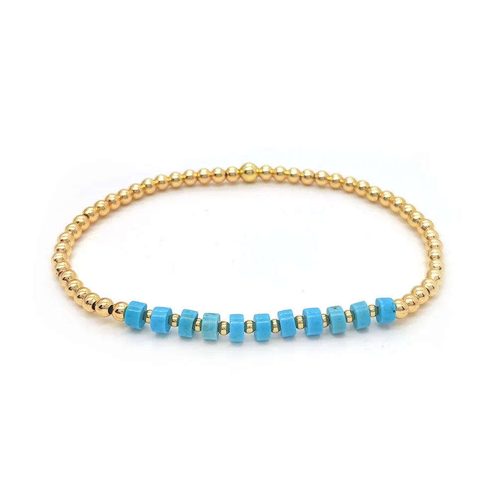 PULSERA VINTAGE TURQUESA PERLÉ CRUZ DIJE
