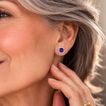PENDIENTES ZAFIRO CUADRADO CLOU OREILLE