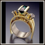 ANILLO BRILLANTE CON VINTAGE ORO CRISTAUX