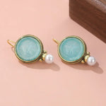 PENDIENTES AQUA SCULPTÉ GEMME & PERLA GOTA