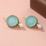 PENDIENTES AQUA SCULPTÉ GEMME & PERLA GOTA