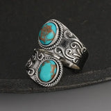 ANILLO ELEGANTE VINTAGE TURQUESA CRUZ SORTIJA