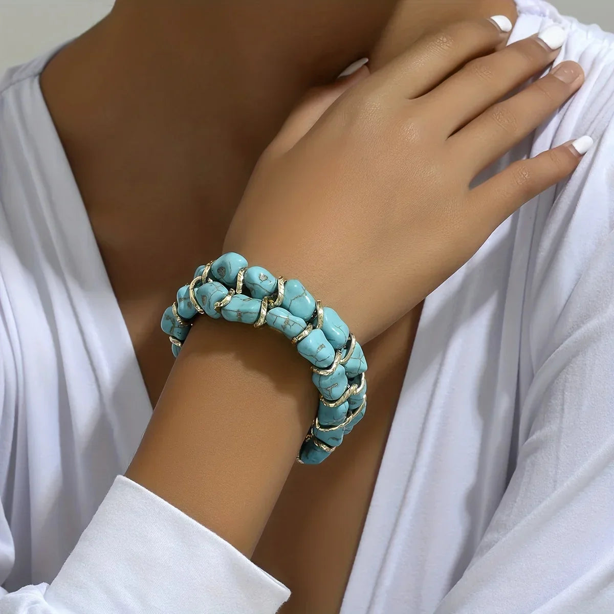BRACELET TRESSÉE TURQUOISE