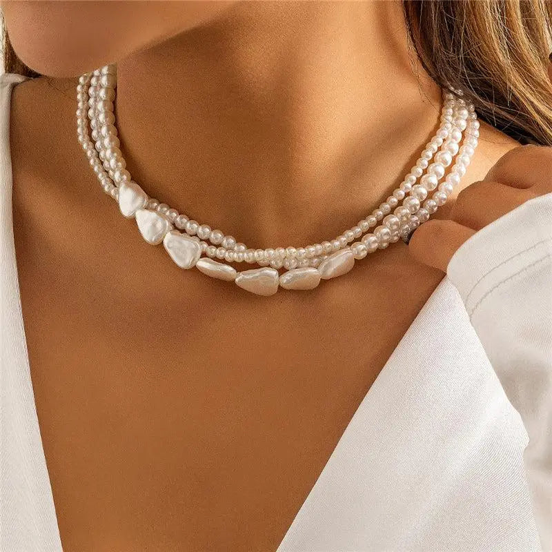 COLLAR MULTI-RANGS BAROQUE PERLA SUPERPUESTO