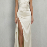 Scarlette – Liquid satin drape – One-shoulder evening gown