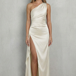 Scarlette – Liquid satin drape – One-shoulder evening gown