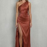Scarlette – Liquid satin drape – One-shoulder evening gown