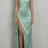Scarlette – Liquid satin drape – One-shoulder evening gown