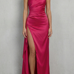Scarlette – Liquid satin drape – One-shoulder evening gown