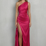 Scarlette – Liquid satin drape – One-shoulder evening gown