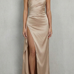Scarlette – Liquid satin drape – One-shoulder evening gown