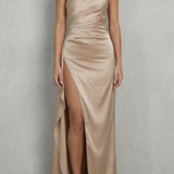 Scarlette – Liquid satin drape – One-shoulder evening gown