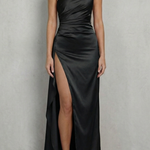 Scarlette – Liquid satin drape – One-shoulder evening gown